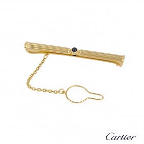 Cartier 18k Yellow Gold Sapphire Tie Clip Cartier 18k Yellow Gold Sapphire Tie Clip